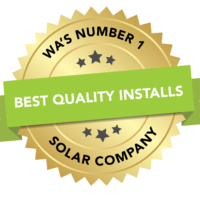 badge reading "WA's Number 1 Solar Company, Best Quality Installs"